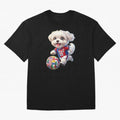 Cute Maltese Soccer Star - FIFA 2026 World Cup Edition Oversized T-Shirt Follow Match Day Hype around FIFA World Cup 2026 Group Stage, Neymar, Spain, Football Passion, Legendary Performances, Festival Vibes and Supporter Community; Perfect for