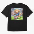 Golden Retriever Soccer Champ - World Cup 2026 Spirit Oversized T-Shirt Treasure Match Day Hype around FIFA World Cup 2026 Group Stage, Messi, Brazil, Tournament Hype, Historic Matchups, Family Viewing Parties and Global Sports Pride; Made for Die
