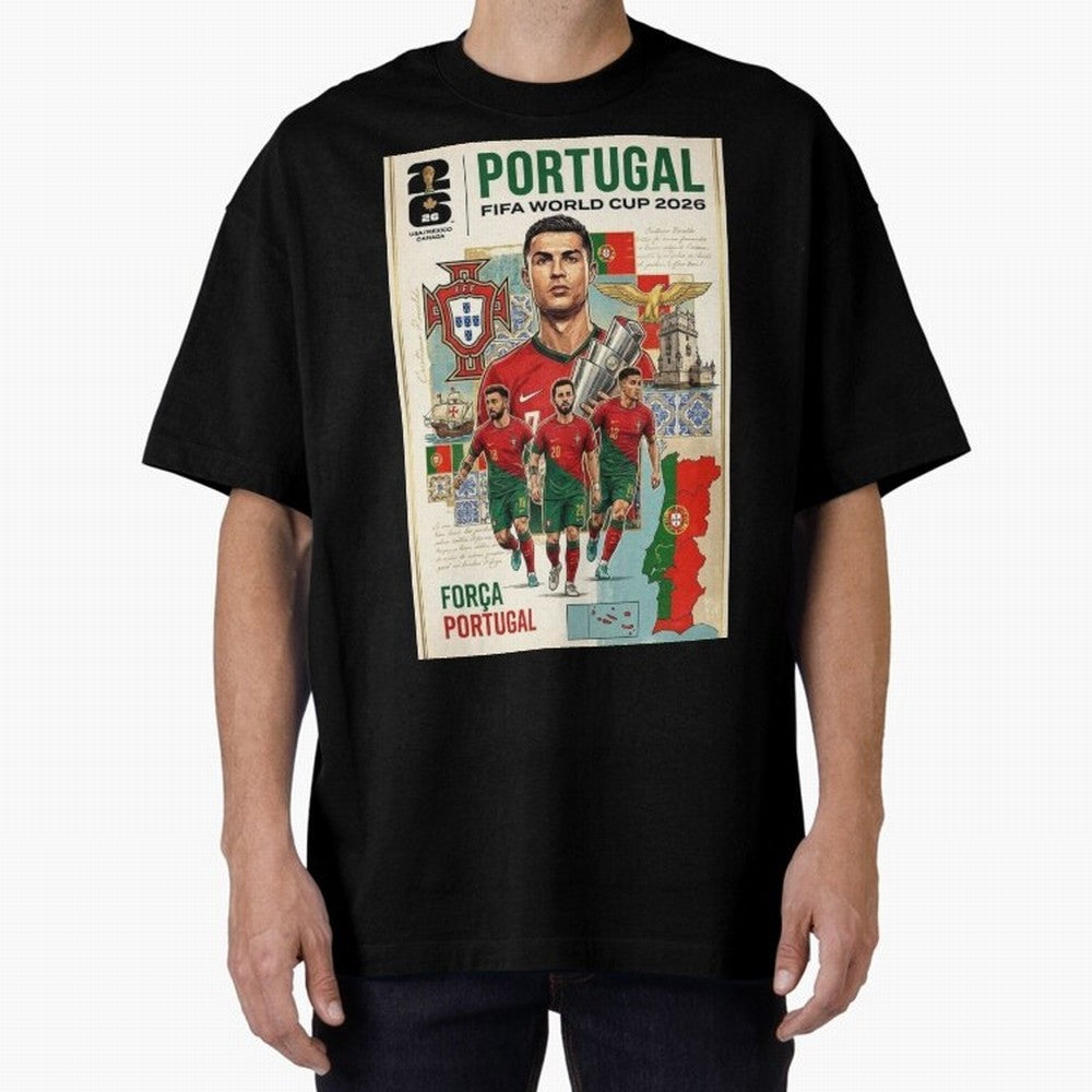 Portugal 2026 ¨C In Search of Glory Oversized T-Shirt Show Fan Pride Across Match Day Hype around FIFA World Cup 2026, Neymar, England, France and Netherlands, Champion Mindset, Group Stage Buzz, Knockout Tension and Passionate Fan Culture; Made
