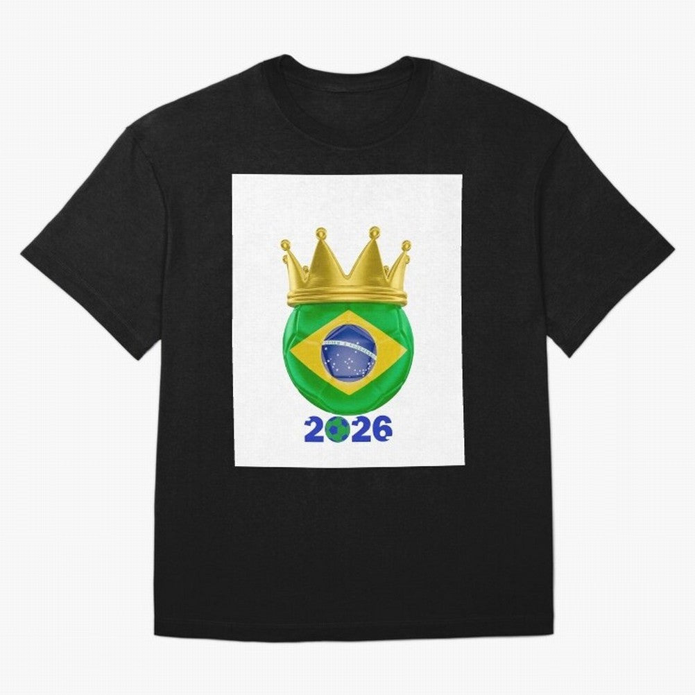 Brazil Football Champion Crown 2026 Oversized T-Shirt Show Your Tournament Heart for Match Day Hype around FIFA World Cup 2026, Messi, Germany, Fan Favorite Moments, National Team Passion, Big Match Drama and Soccer History; Ideal for Passionate