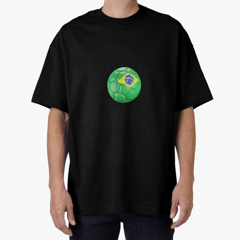 Brazil Oversized T-Shirt Cheer through Every Moment of FIFA World Cup 2026 Spirit, Capturing Argentina, CR7, Champion Mindset, Group Stage Buzz, Knockout Tension and Passionate Fan Culture; Great for Supporters Who Love Legendary Players, National