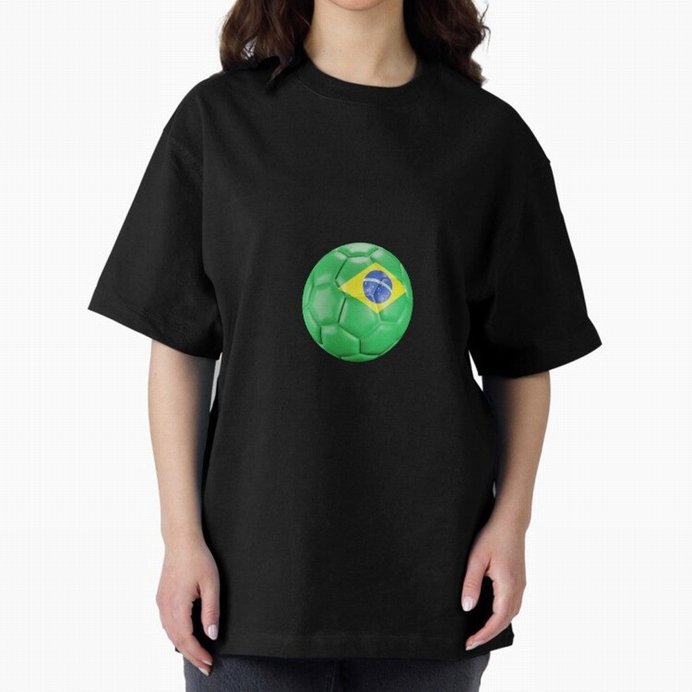 Brazil Oversized T-Shirt Cheer through Every Moment of FIFA World Cup 2026 Spirit, Capturing Argentina, CR7, Champion Mindset, Group Stage Buzz, Knockout Tension and Passionate Fan Culture; Great for Supporters Who Love Legendary Players, National