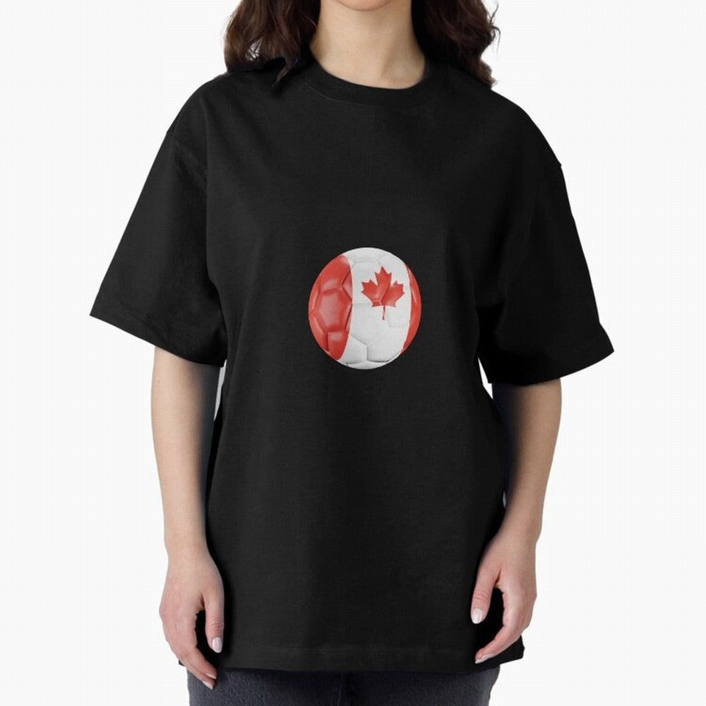 Canada Oversized T-Shirt Keep the Match Day Mood of FIFA World Cup 2026 for Fans of Messi, Neymar and Mbappe and Spain, Bringing Stadium Chants, National Pride, Trophy Dreams and Unforgettable Football Memories; Ideal for Fans Who Follow Messi,