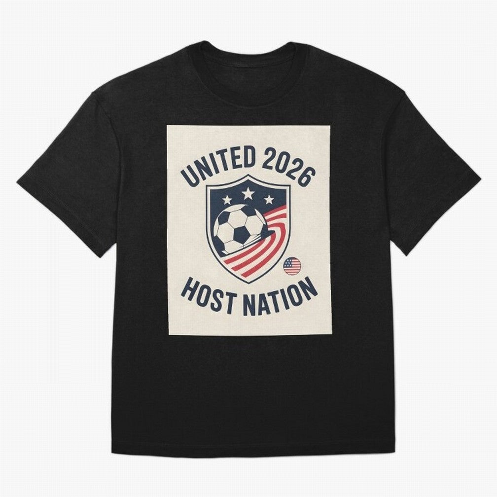 United 2026 USA World Cup Host Nation Soccer Crest T-Shirt Oversized T-Shirt Experience the Global Stage of Match Day Hype around FIFA World Cup 2026 Group Stage, Messi, CR7 and Mbappe, Portugal, Spain and Germany, Retro Football Energy, Iconic