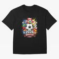 2026 World Cup Soccer Flags Graphic Oversized T-Shirt Celebrate the Next Chapter of the FIFA World Cup 2026 Journey through Messi, Neymar and Mbappe Highlights, Argentina and Brazil Pride, Tournament Hype, Historic Matchups, Family Viewing Parties