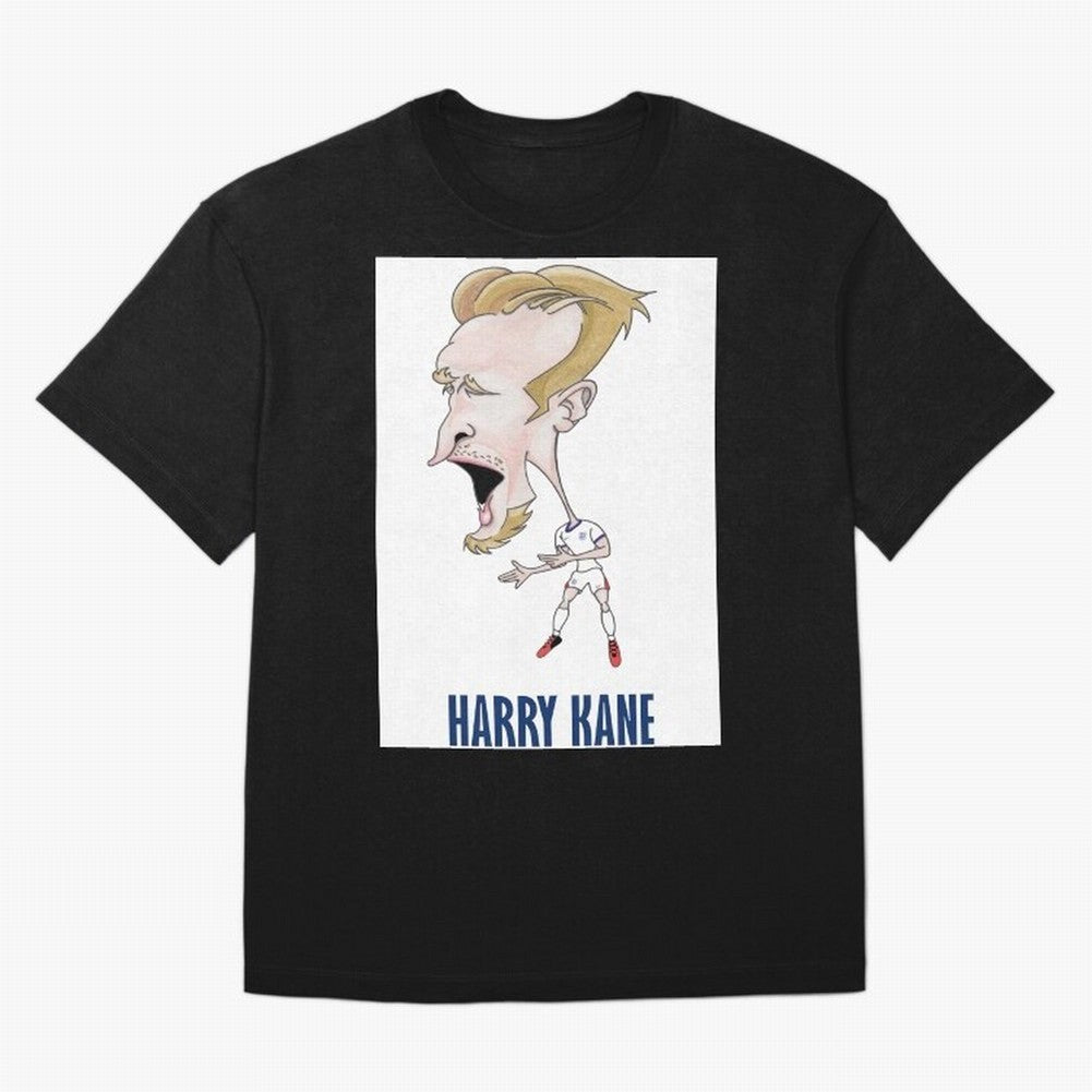 Harry Kane Caricature Print Oversized T-Shirt Upgrade Match Day Hype around FIFA World Cup 2026 Group Stage, Haaland, England, Retro Football Energy, Iconic Rivalries, Trophy Chase Drama and Stadium Atmosphere; Built for Supporters Chasing Trophy