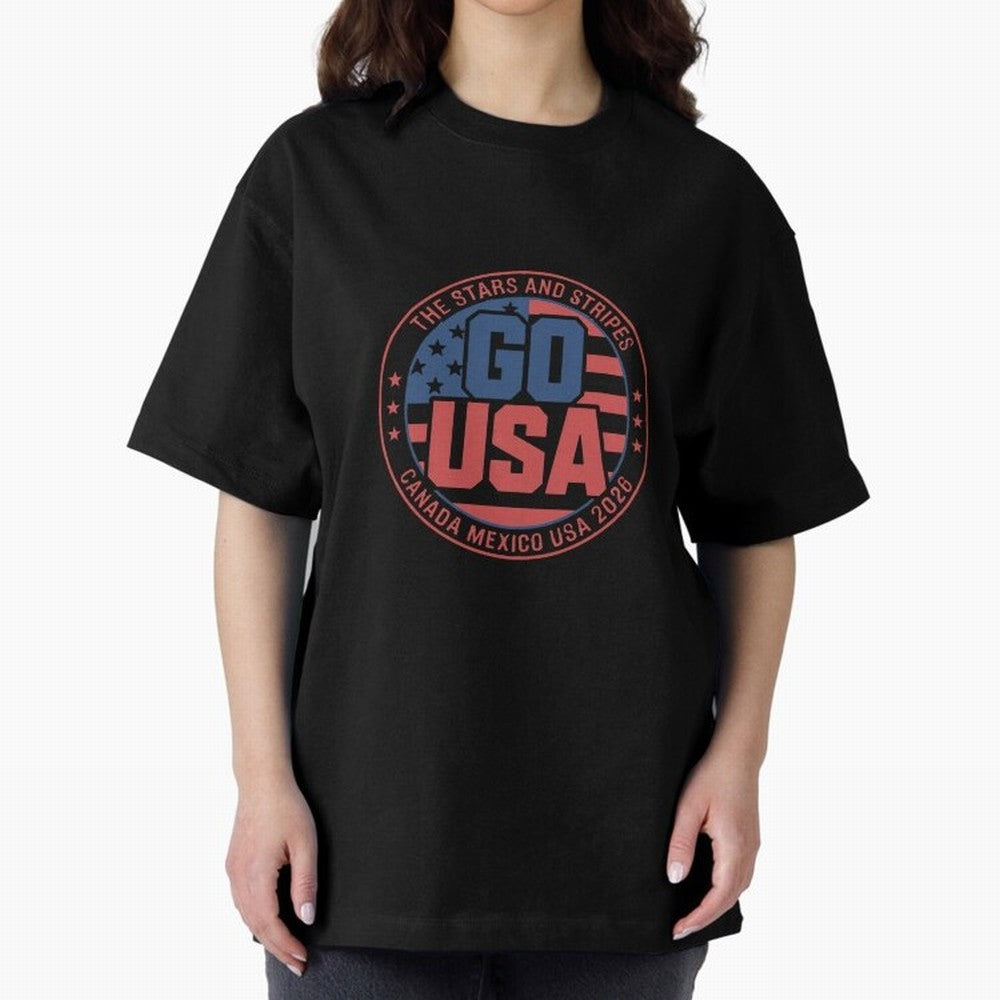 2026 USA Soccer Mexico Canada Oversized T-Shirt Bring a Vintage Feel to FIFA World Cup 2026 Spirit, Capturing England, France and Netherlands, Mbappe, Vintage Soccer Flavor, Modern Football Stars, National Flags and Final Night Emotion; Great for