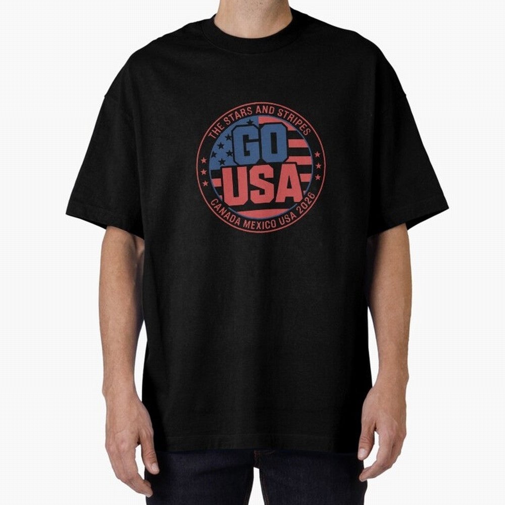 2026 USA Soccer Mexico Canada Oversized T-Shirt Bring a Vintage Feel to FIFA World Cup 2026 Spirit, Capturing England, France and Netherlands, Mbappe, Vintage Soccer Flavor, Modern Football Stars, National Flags and Final Night Emotion; Great for