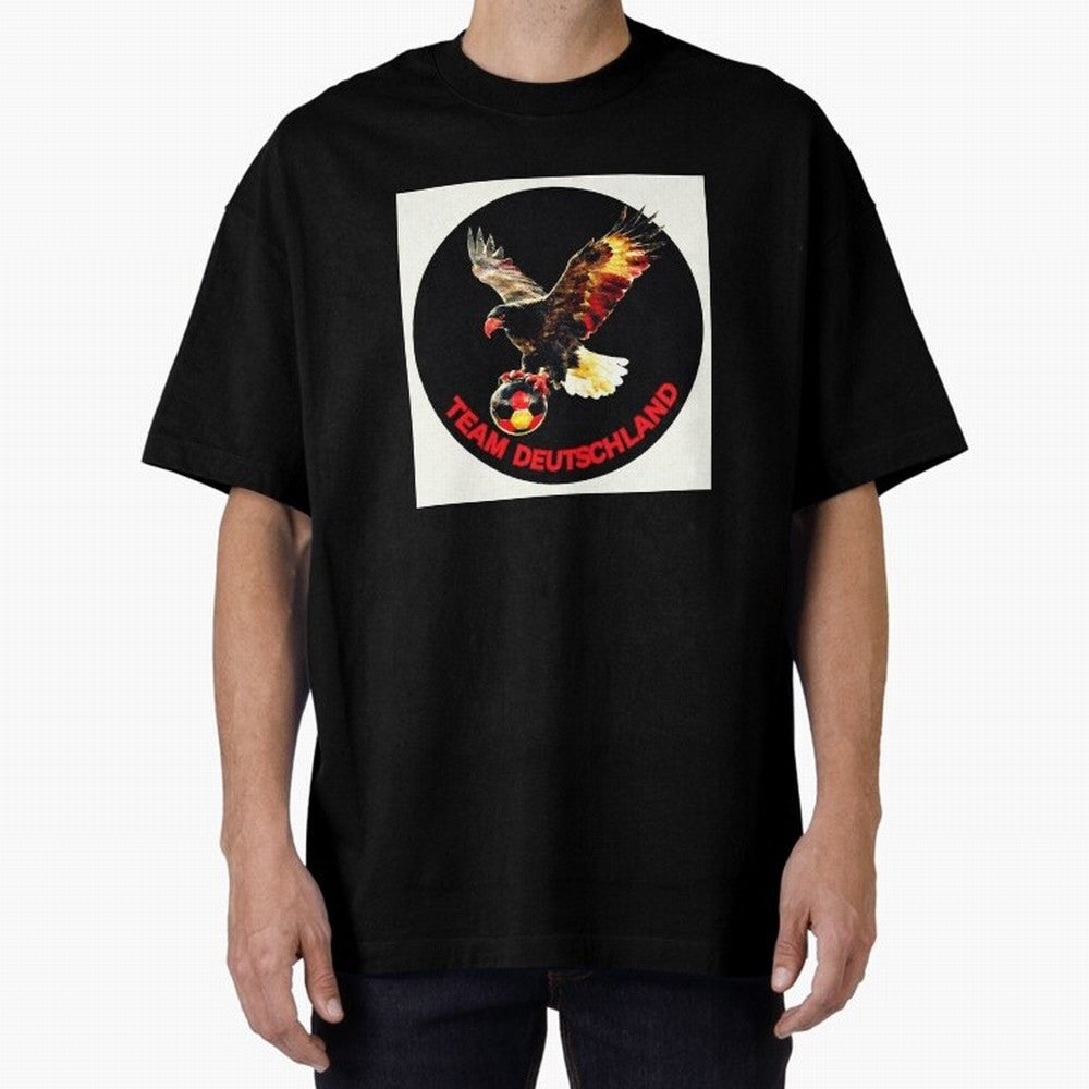 Eagle motif TEAM Germany Oversized T-Shirt Live the Energy of FIFA World Cup 2026 for Fans of Neymar and Brazil, Bringing Football Festival Excitement, Trophy Ambitions, Country Rivalries and Star Player Buzz; Great for Watch Parties, Sports Bars,