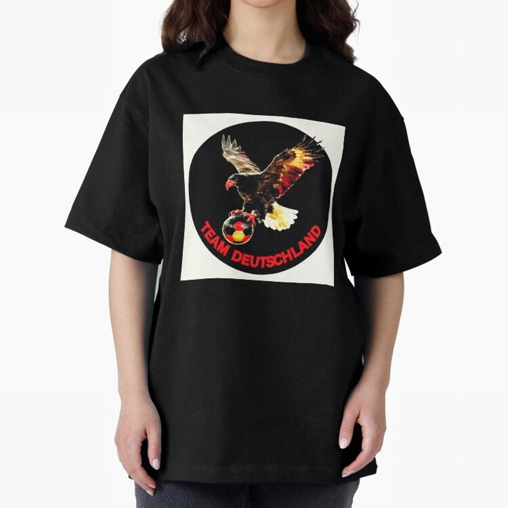 Eagle motif TEAM Germany Oversized T-Shirt Live the Energy of FIFA World Cup 2026 for Fans of Neymar and Brazil, Bringing Football Festival Excitement, Trophy Ambitions, Country Rivalries and Star Player Buzz; Great for Watch Parties, Sports Bars,