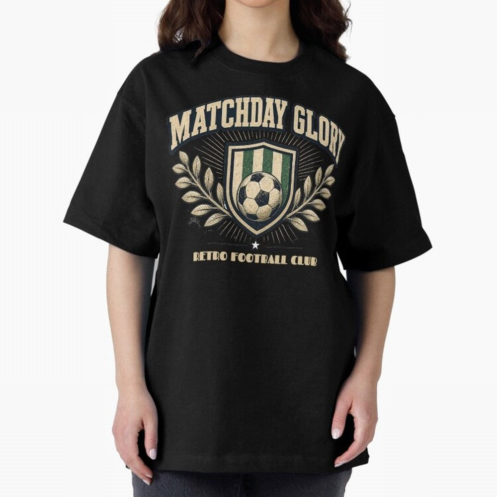 Matchday Glory Vintage Football Club Heritage Shield Emblem Oversized T-Shirt Make the Season About FIFA World Cup 2026 Group Stage Spirit, Connected to Spain and Netherlands, CR7 and Messi, Worldwide Fan Energy, Dramatic Goals, Stadium Lights and