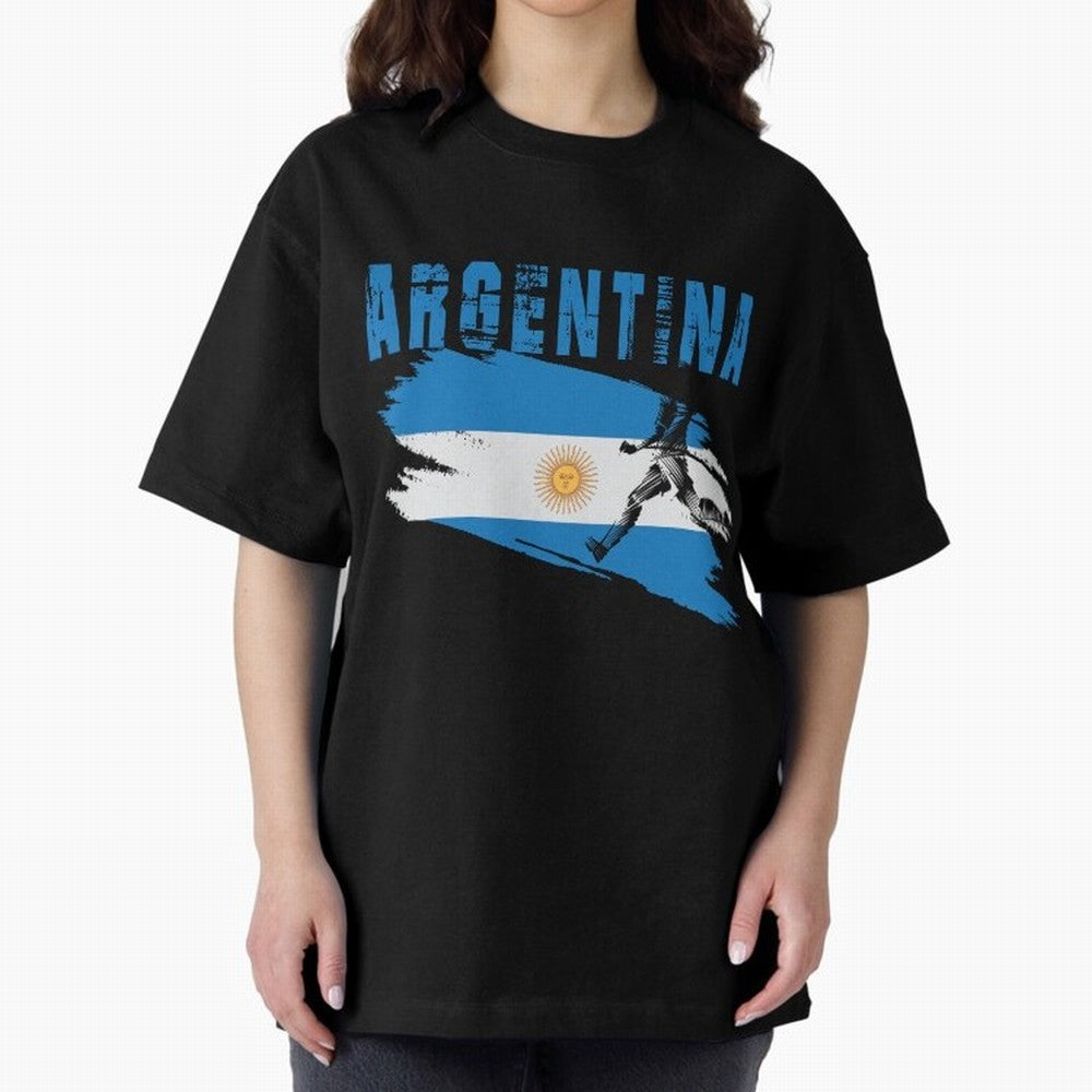 Argentina World Cup 2026 ¨C Pride in Motion Oversized T-Shirt Bring Champion Energy into FIFA World Cup 2026 for Fans of Cristiano Ronaldo and Portugal, Bringing Retro Football Energy, Iconic Rivalries, Trophy Chase Drama and Stadium Atmosphere;