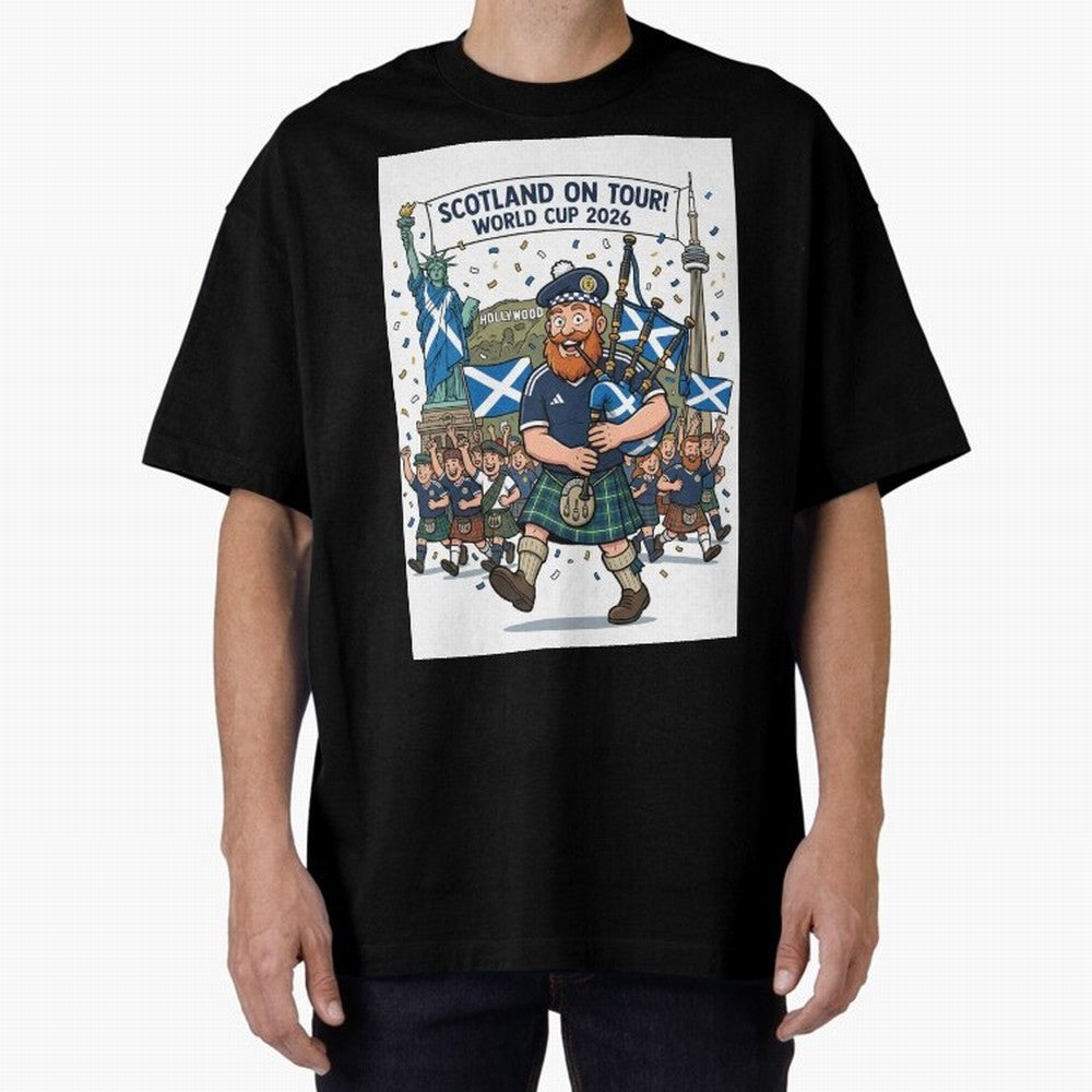 World Cup 2026 Tour Oversized T-Shirt Mark Global Football Passion for FIFA World Cup 2026, Made for Messi, Neymar and Mbappe, France and Portugal, Sports Nostalgia, International Competition, Famous Players and Unforgettable Victories; Created for