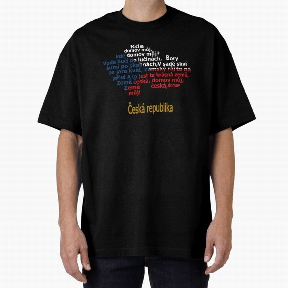 ?esk¨¢ republika (Anthem, map, and flag) Oversized T-Shirt Follow the Final Road of FIFA World Cup 2026 Group Stage for Fans of Messi and Cristiano Ronaldo and Portugal, Bringing Stadium Chants, National Pride, Trophy Dreams and Unforgettable
