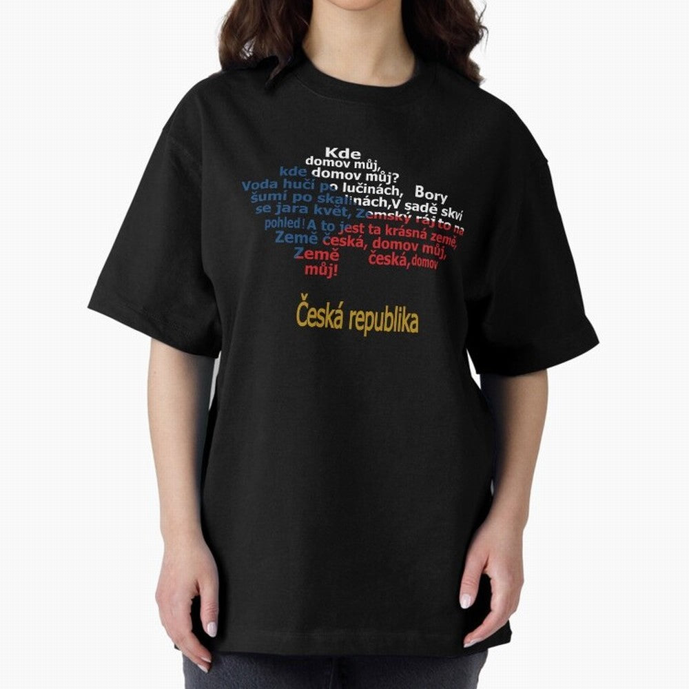 ?esk¨¢ republika (Anthem, map, and flag) Oversized T-Shirt Follow the Final Road of FIFA World Cup 2026 Group Stage for Fans of Messi and Cristiano Ronaldo and Portugal, Bringing Stadium Chants, National Pride, Trophy Dreams and Unforgettable