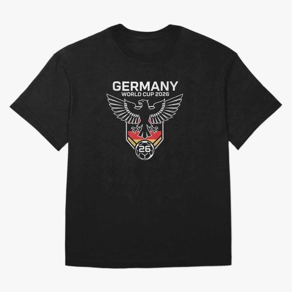 Germany National Football Team World Cup 2026 Eagle Logo Oversized T-Shirt Join the Countdown to FIFA World Cup 2026 USA Canada Mexico Spirit, Filled with France, Mbappe and Neymar, Game Day Rituals, Football Legends, Country Pride and the Road to