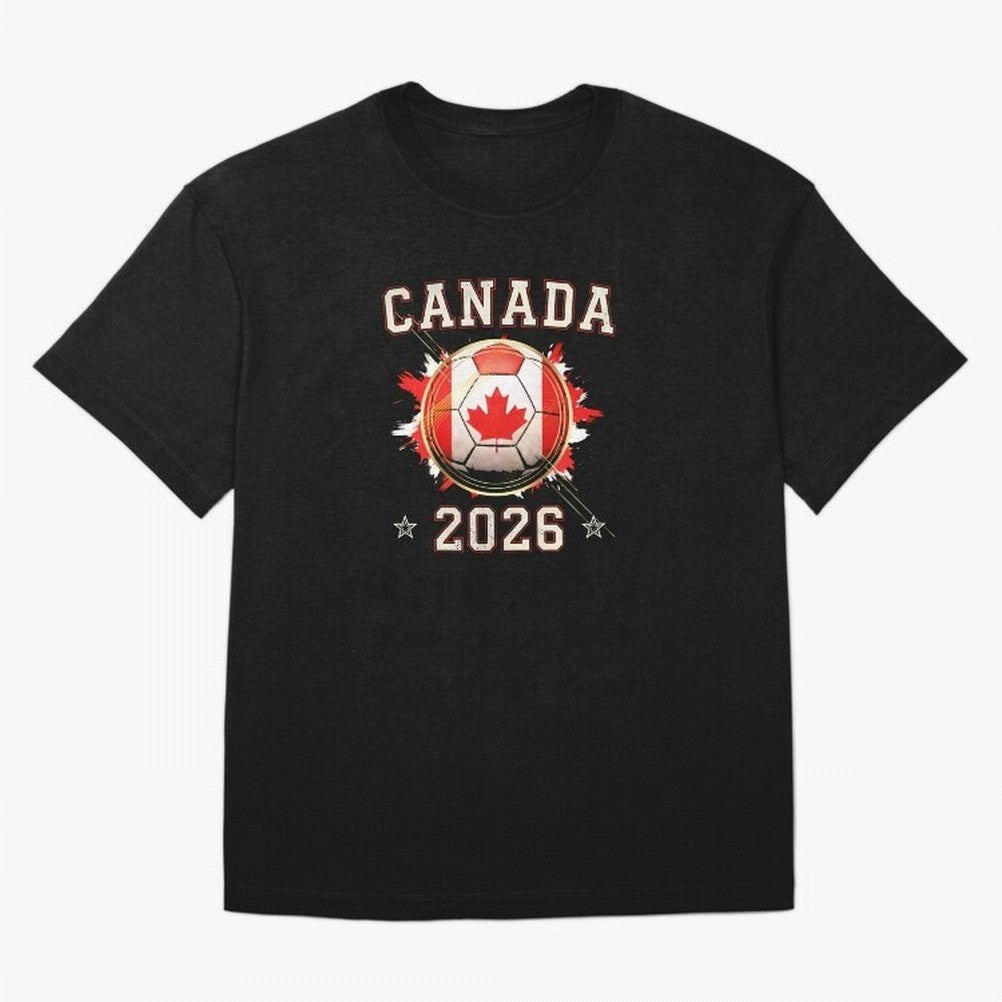 Front Print Canada Soccer World Cup 2026 - Canadian Fan Gift T-Shirt_84561562 Oversized T-Shirt Carry Match Day Hype around FIFA World Cup 2026, Messi, Neymar and Mbappe, Argentina, France and Brazil, Football History, Final Match Energy, Crowd