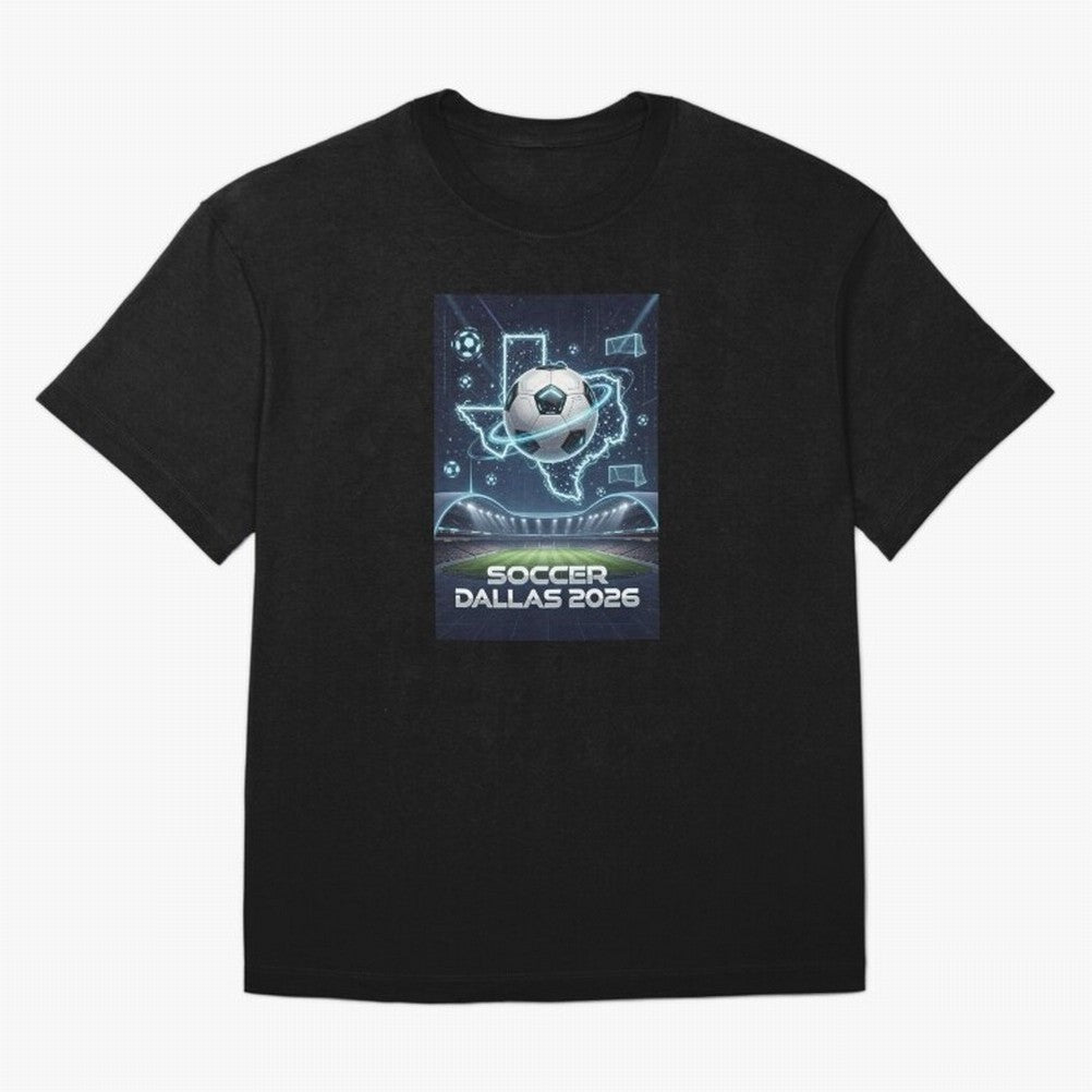 Dallas World Cup 2026 Oversized T-Shirt Bring World Football Passion into FIFA World Cup 2026 USA Canada Mexico Spirit, Featuring Spain, Cristiano Ronaldo, Football Festival Excitement, Trophy Ambitions, Country Rivalries and Star Player Buzz; Made