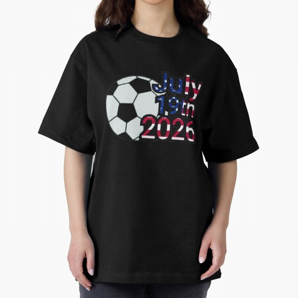 2026 USA Oversized T-Shirt Celebrate the Biggest Stage of Global Football Passion for FIFA World Cup 2026 USA Canada Mexico, Driven by Neymar, Haaland and Cristiano Ronaldo, Brazil, Portugal and Argentina, Worldwide Fan Energy, Dramatic Goals,