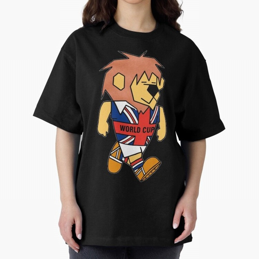 World Cup Willie 1966. Oversized T-Shirt Remember FIFA World Cup 2026 Connected to Messi and Cristiano Ronaldo, Spain and Netherlands Energy, Match Day Excitement, Supporter Culture, Golden Goals and Global Football Passion; Great for Supporters
