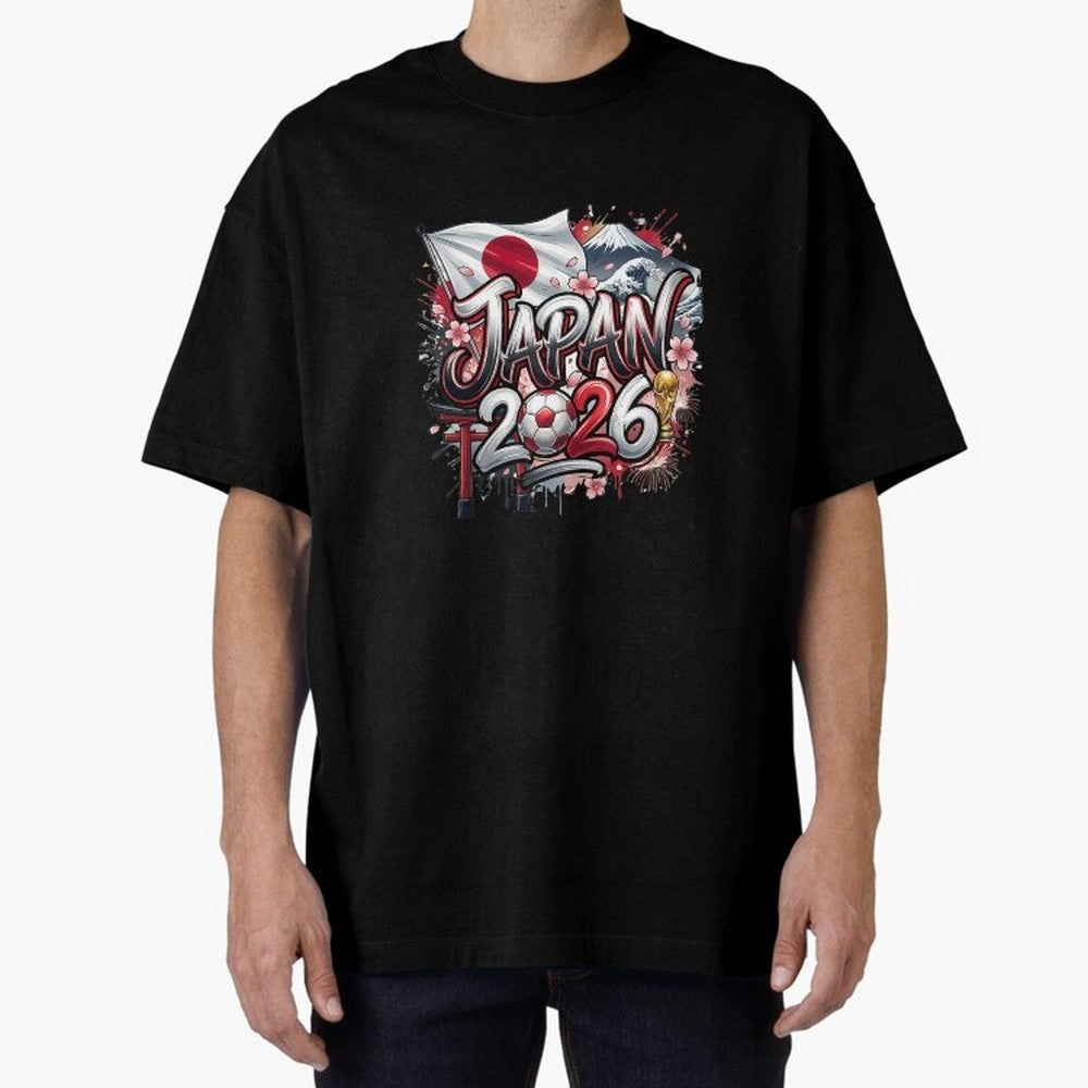Japan World Cup 2026 Football Legacy Oversized T-Shirt Celebrate Classic Football Spirit in FIFA World Cup 2026 Group Stage Spirit, Driven by England and Germany, Haaland, Football Festival Excitement, Trophy Ambitions, Country Rivalries and Star