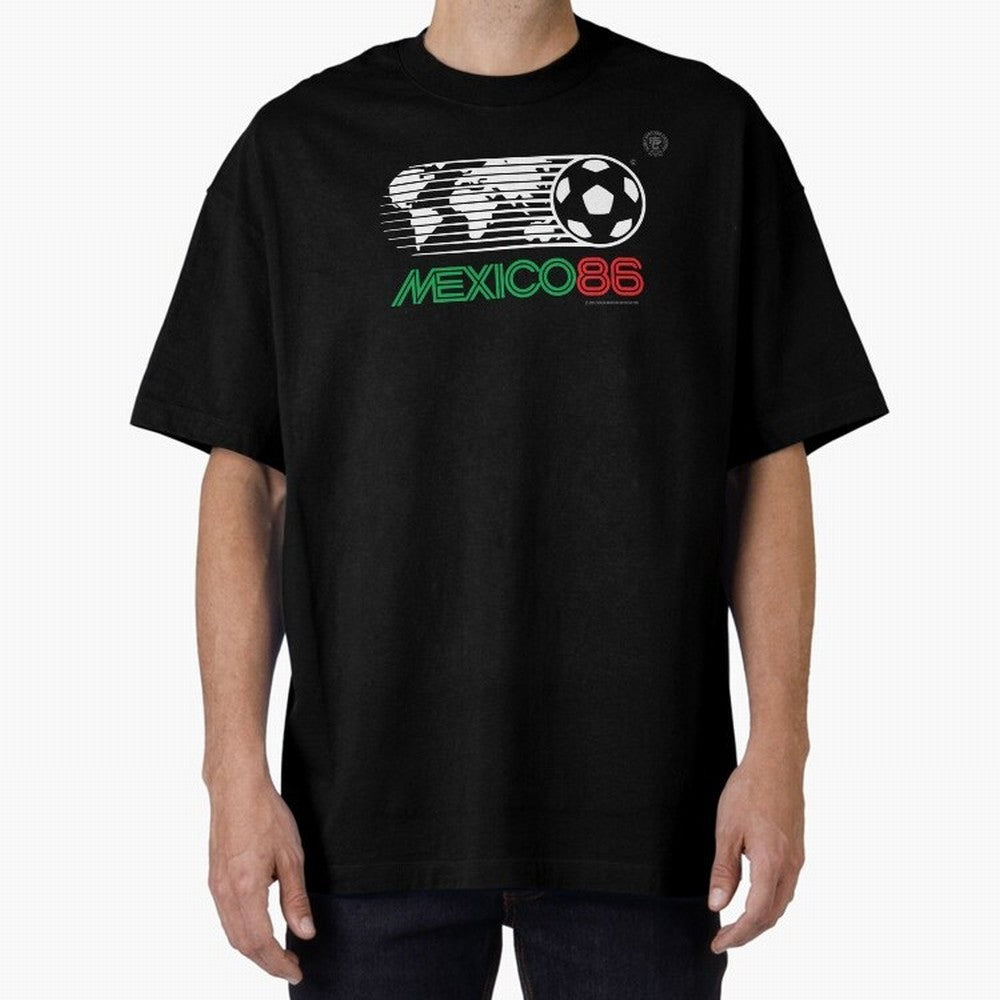Mexico 86 Logo Tribute ¨C Retro Soccer World Cup Inspired Graphic | Vintage Mexican Football Art | Ruben Santiago Creative Oversized T-Shirt Celebrate the Next Chapter of the FIFA World Cup 2026 Journey through Mbappe and Neymar Highlights, Brazil