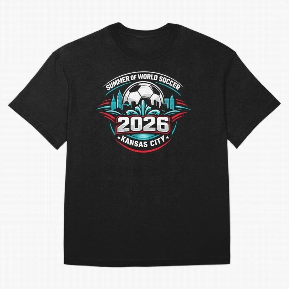 World Soccer Tournament Cup 2026 Kansas City Oversized T-Shirt Relive Legendary Nights from FIFA World Cup 2026 USA Canada Mexico Highlighting Haaland and Mbappe, Spain and Netherlands Energy, Football Passion, Legendary Performances, Festival