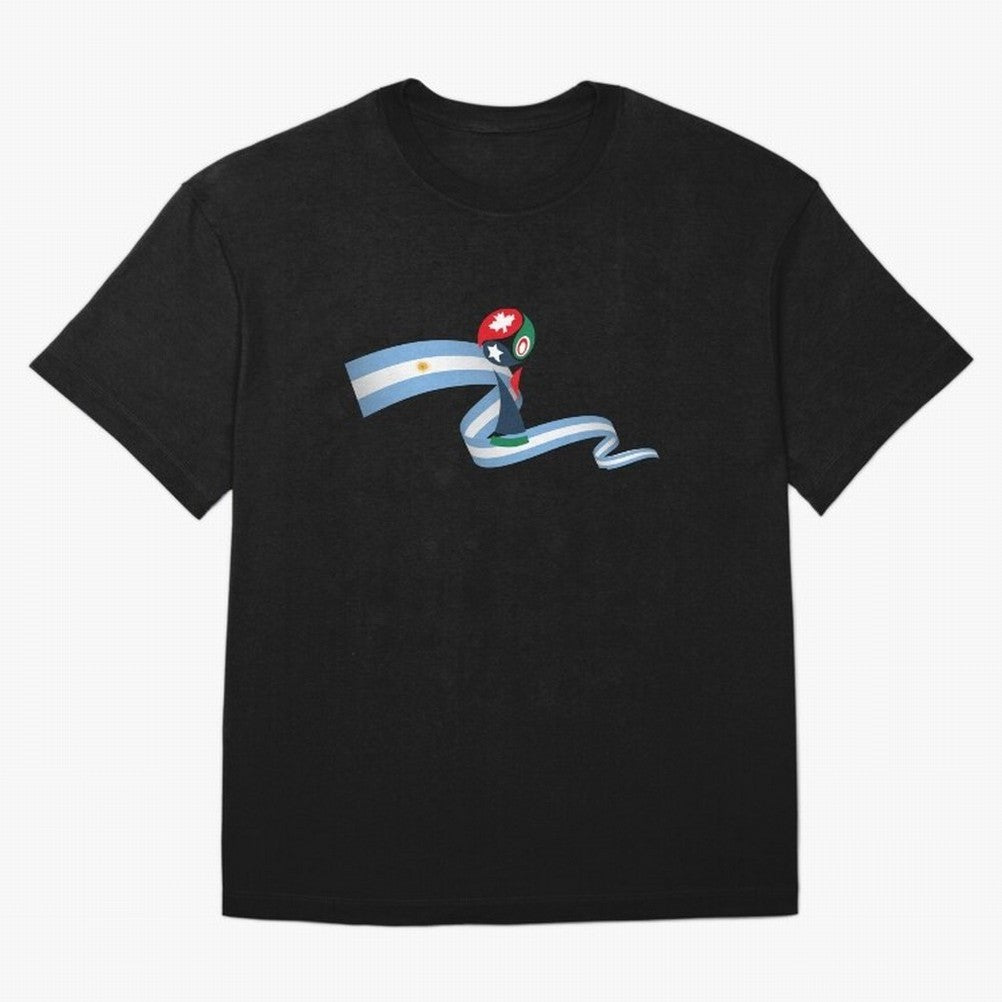 World Cup 2026 Team Argentina Oversized T-Shirt Feel the Roar of FIFA World Cup 2026 USA Canada Mexico for Fans of Haaland and Mbappe and Argentina, Bringing Championship Spirit, Famous Goals, Roaring Crowds and International Football Unity; Ideal