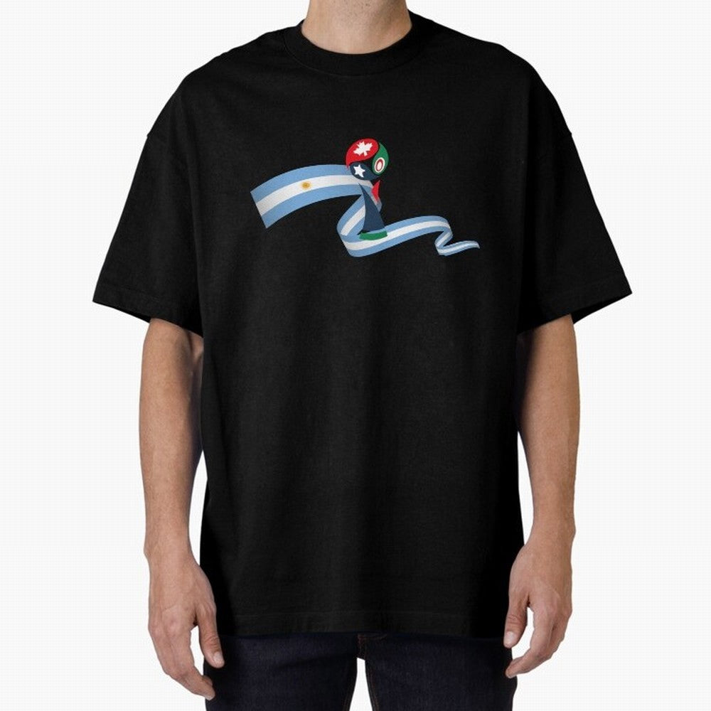 World Cup 2026 Team Argentina Oversized T-Shirt Feel the Roar of FIFA World Cup 2026 USA Canada Mexico for Fans of Haaland and Mbappe and Argentina, Bringing Championship Spirit, Famous Goals, Roaring Crowds and International Football Unity; Ideal