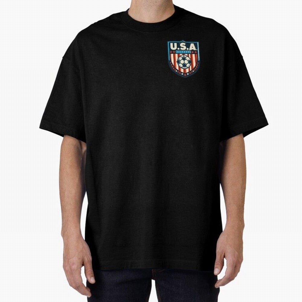 U.S.A Retro Style World Cup 2026 Oversized T-Shirt Turn Every Weekend Toward FIFA World Cup 2026 for Fans of Messi, CR7 and Mbappe and France and Portugal, Bringing Vintage Soccer Flavor, Modern Football Stars, National Flags and Final Night
