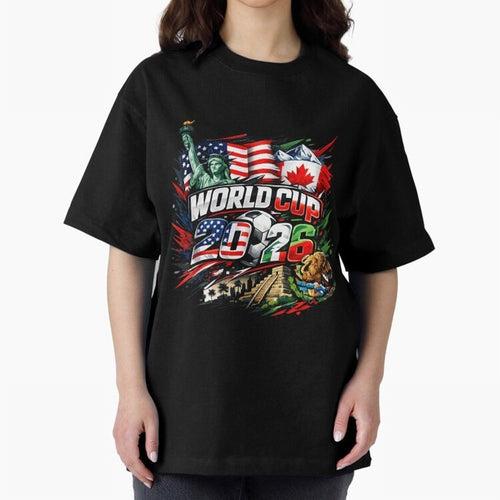 2026 North America Football Championship Oversized T-Shirt Experience FIFA World Cup 2026 USA Canada Mexico for Fans of Cristiano Ronaldo, Haaland and CR7 and Spain and Netherlands, Bringing Goal Celebration Energy, Supporter Heritage, Football
